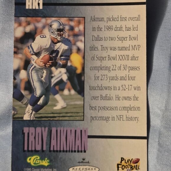 Vintage 1996 Hallmark Keepsake Troy Aikman Ornament Dallas Cowboys CIB - Picture 8 of 10